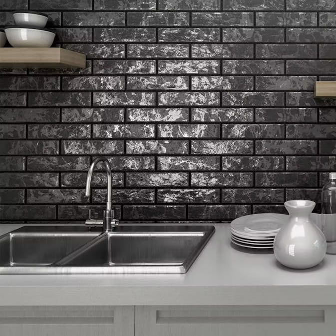 Klinker Tenfors Brickwall Negro Matt 7x28 cm