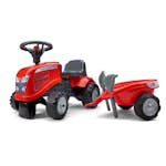 Sparkbil FALK Traktor m. trailer, kratta och skyffel Baby Massey Ferguson
