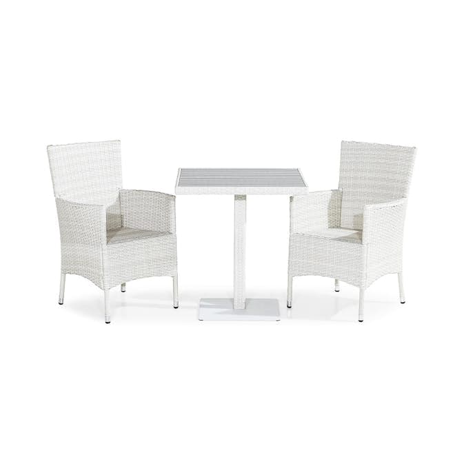Caféset Comfort Garden Bahamas 70x70 med 2 Thor Fåtöljer