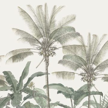 Fototapet ESTAhome Palmer Ljusbeige/Grå/Grön
