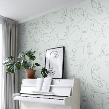 Fototapet ESTAhome Ansikten Grå/Grön