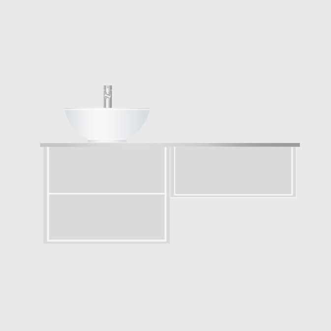 Tvättställsskåp Hafa Edge 600 med Sidomodul 600