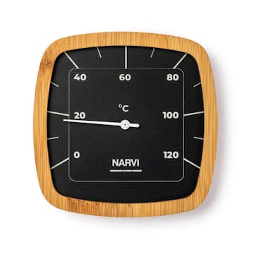 Bastutermometer Narvi Aluminium/Bambu