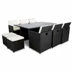 Matgrupp Lyfco Skärhamn Svart med 10 Stolar