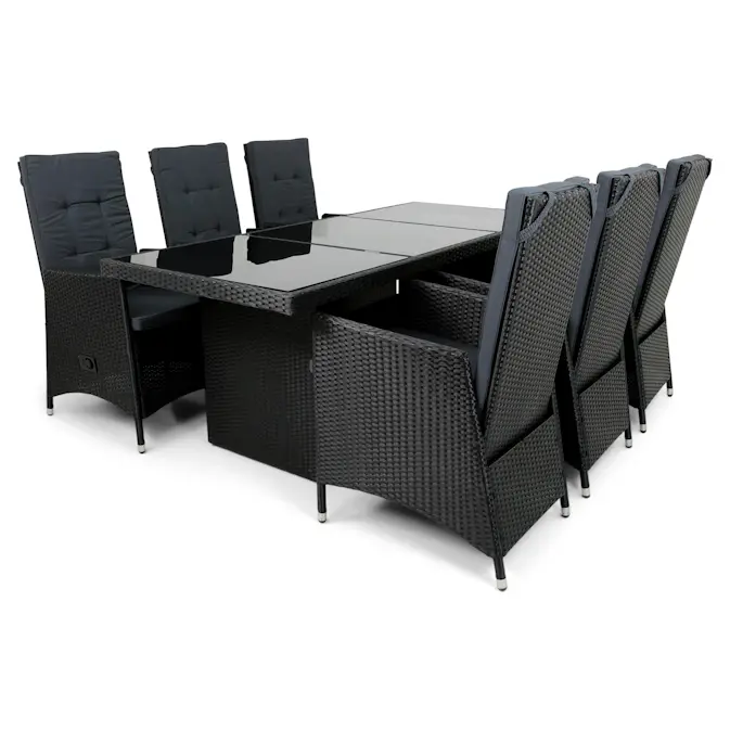 Matgrupp Lyfco Kämpinge med 6 Fällbara Fåtöljer