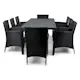 Matgrupp Lyfco Lysekil Svart med 8 stolar och Dynor