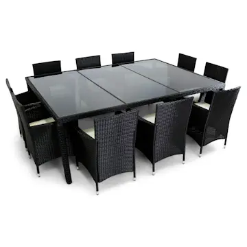 Matgrupp Lyfco Särö Svart med 10 Stolar