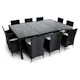 Matgrupp Lyfco Särö Svart med 10 Stolar