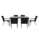 Matgrupp Lyfco Skanör Svart med 6 Stolar
