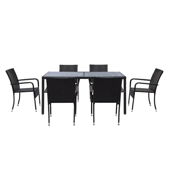 Matgrupp Lyfco Skanör Svart med 6 Stolar