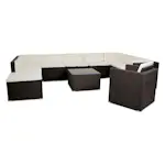 Loungegrupp Lyfco Steninge med Inbyggd Förvaring Mörkbrun