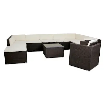 Loungegrupp Lyfco Steninge med Inbyggd Förvaring Mörkbrun