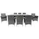 Utemöbler Matgrupp Lyfco Lysekil med 8 Trädgårdsstolar, Grå Konstrotting med Glasskiva