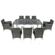 Utemöbler Matgrupp Lyfco Lysekil med 8 Trädgårdsstolar, Grå Konstrotting med Glasskiva