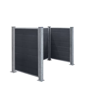 Skärm PLUS Futura Avfallsskjul med Stålstolp