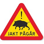 Varningsskylt 5etta Magnetskylt Jakt Pågår Triangel