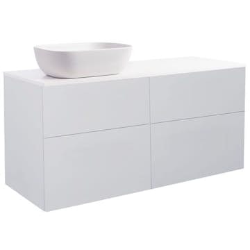 Tvättställsskåp Alterna Isella 120 med Bänkskiva Kvartskomposit och Rektangulärt Tvättställ