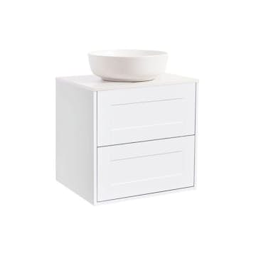 Tvättställsskåp Alterna Gabriella med Bänkskiva Kvartskomposit och Runt Tvättställ