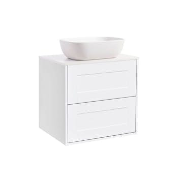 Tvättställsskåp Alterna Gabriella med Bänkskiva Kvartskomposit och Rektangulärt Tvättställ