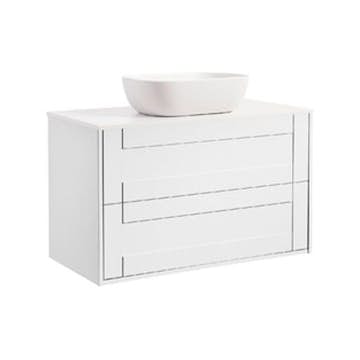 Tvättställsskåp Alterna Gabriella med Bänkskiva Kvartskomposit och Rektangulärt Tvättställ