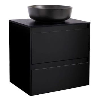 Tvättställsskåp Alterna Luxor med Bänkskiva Kvartskomposit och Runt Tvättställ