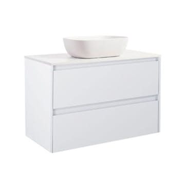 Tvättställsskåp Alterna Luxor med Bänkskiva Kvartskomposit och Rektangulärt Tvättställ