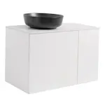 Tvättställsskåp Alterna Isella Tvättkorg med Bänkskiva Kvartskomposit och Runt Tvättställ