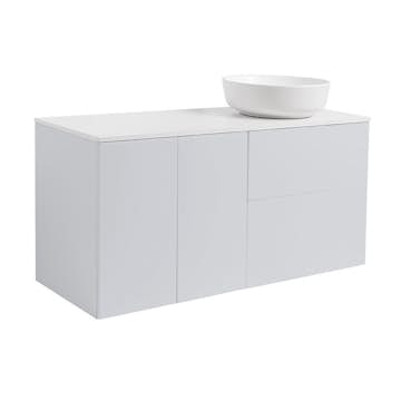 Tvättställsskåp Alterna Isella Tvättkorg med Bänkskiva Kvartskomposit och Runt Tvättställ