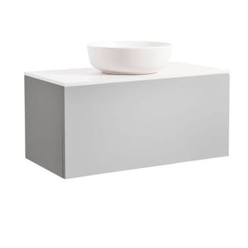 Tvättställsskåp Alterna Ella med Bänkskiva Kvartskomposit och Runt Tvättställ