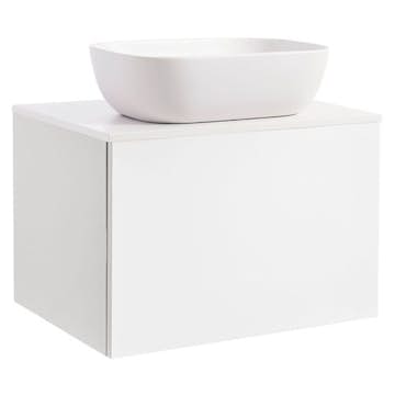 Tvättställsskåp Alterna Ella med Bänkskiva Kvartskomposit och Rektangulärt Tvättställ