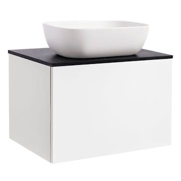 Tvättställsskåp Alterna Ella med Bänkskiva Kvartskomposit och Rektangulärt Tvättställ