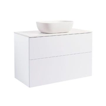 Tvättställsskåp Alterna Isella med Bänkskiva Kvartskomposit och Rektangulärt Tvättställ