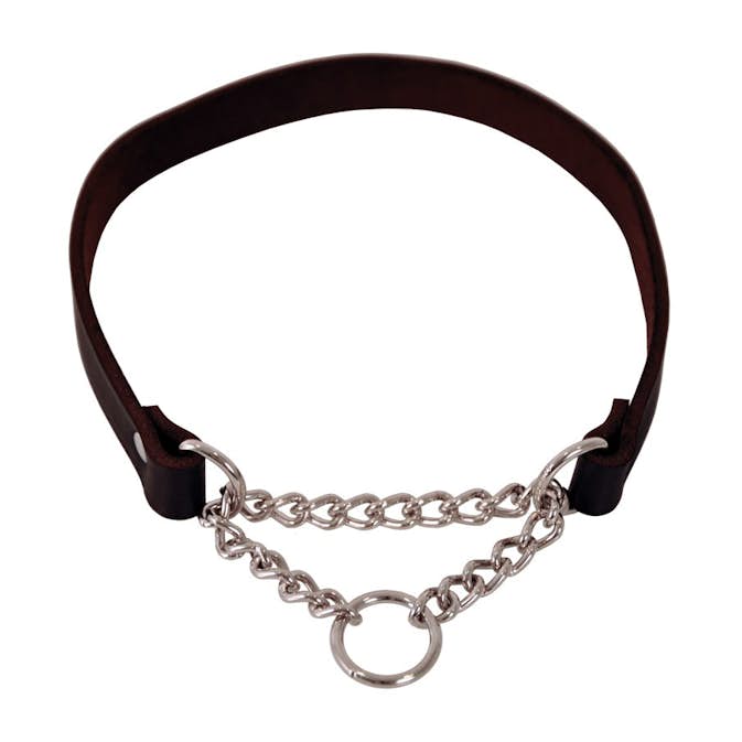 Hundhalsband Dogman Lina Läder med Kedja