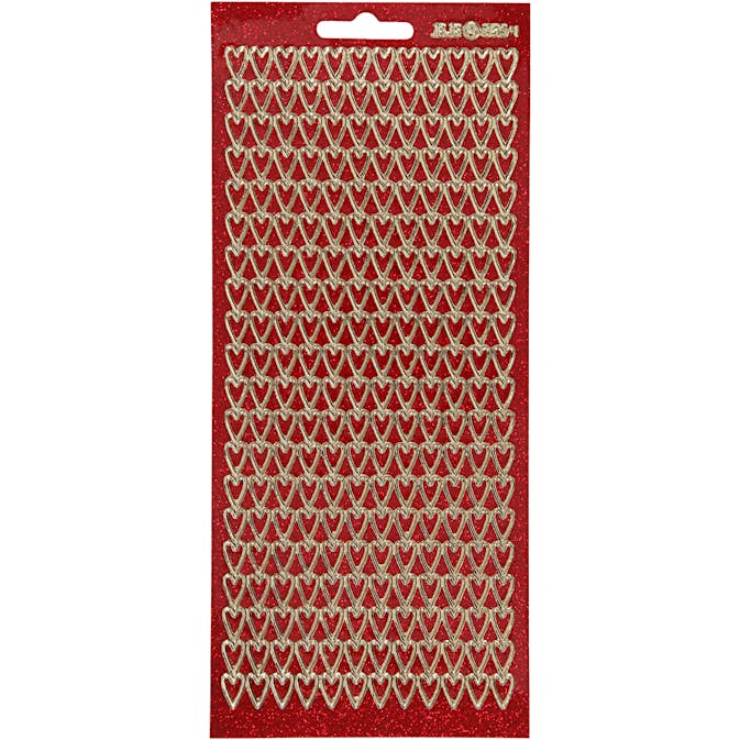 Stickers Creativ Company med Motiv Hjärtan 10x23 cm 1 Ark