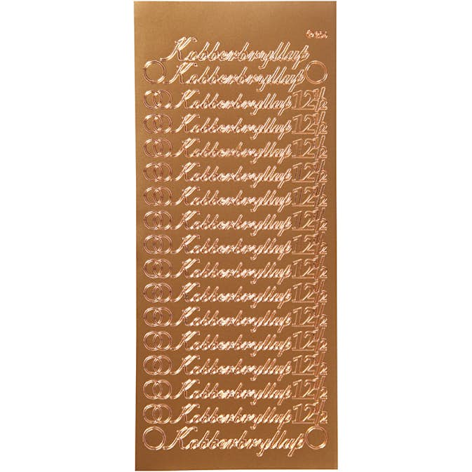Stickers Creativ Company Kobberbryllup 10X23 cm 1 Ark
