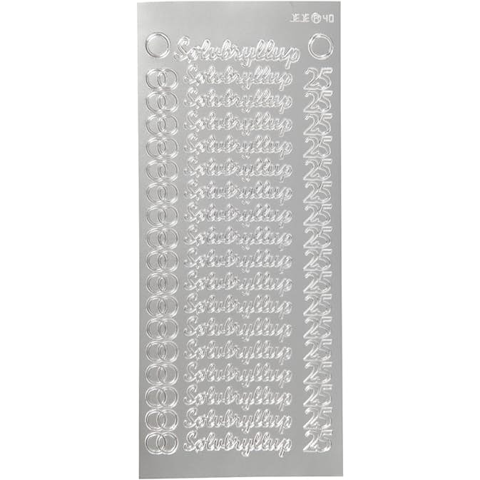 Stickers Creativ Company Sølvbryllup 10X23 cm 1 Ark