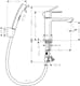 Tvättställsblandare Rebris E 1-grepps 110 med Handdusch och Duschslang 160 cm utan Bottenventil