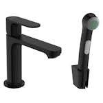 Tvättställsblandare Hansgrohe Rebris S 1-grepps 110 med Bidettehanddusch och Duschslang 160 cm utan Bottenventil