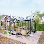 Växthus Metalcraft T-Format 12,4m² 4mm Säkerhetsglas & 6mm Kanalplast