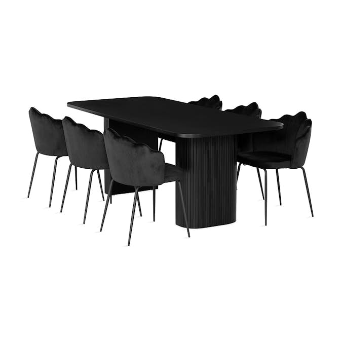 Matgrupp In Living Kopparbo med 6 Broddhult Stolar