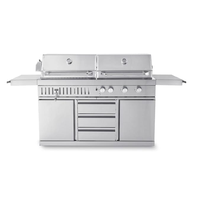 Fristående Gasol- och Kolgrill Myoutdoorkitchen Classic Line Stainless 304SS Med 3 Brännare