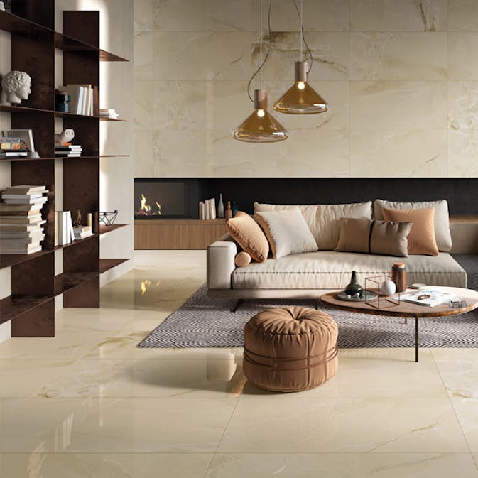 Klinker Höganäs Kakel Marble Boutique Blank ONICE PERLA 60x60 cm
