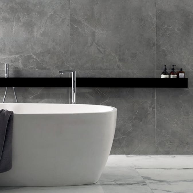 Klinker Höganäs Kakel Marble Boutique Blank Fior Di Bosco Glossy 60x60 cm