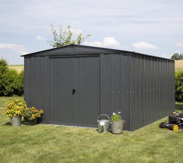 Förråd gop Trenix Antracit 10,7 m² Redskapsbod Byggsats i Stål