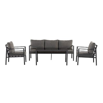 Loungegrupp Comfort Garden Ariany Utemöbler i Svart Aluminium