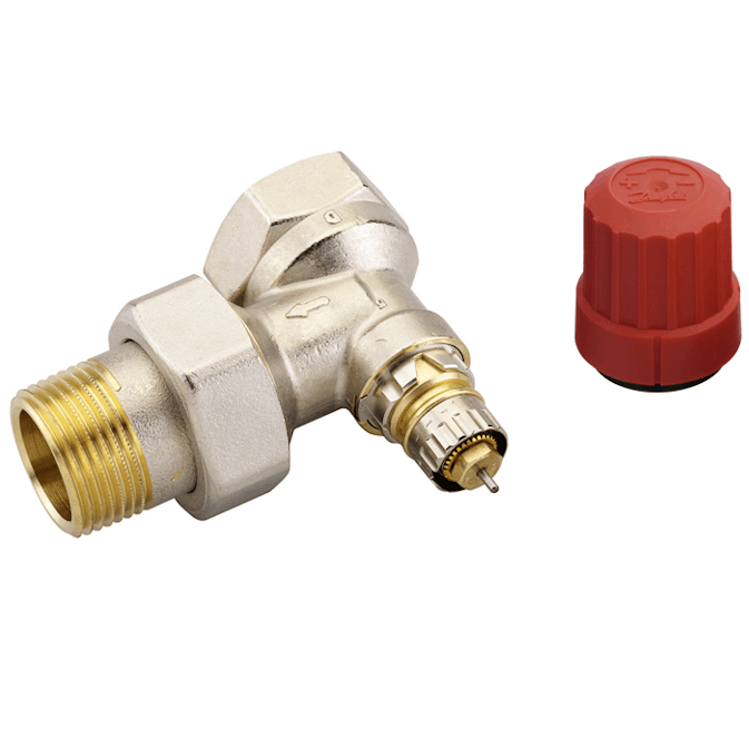 Ventilhus Danfoss Vinkel RA-N Med Nippel & Mutter