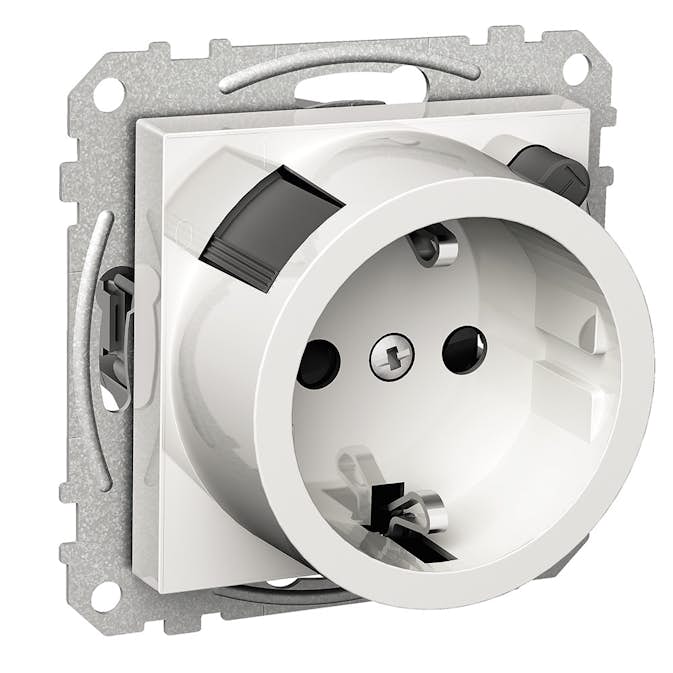 Vägguttag Schneider Electric Exxact med Jordfelsbrytare