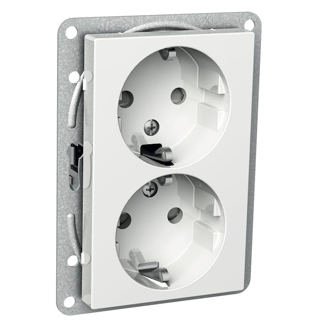 Vägguttag Schneider Electric Exxact 12 mm
