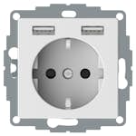 Vägguttag Schneider Electric Exxact 2xUSB