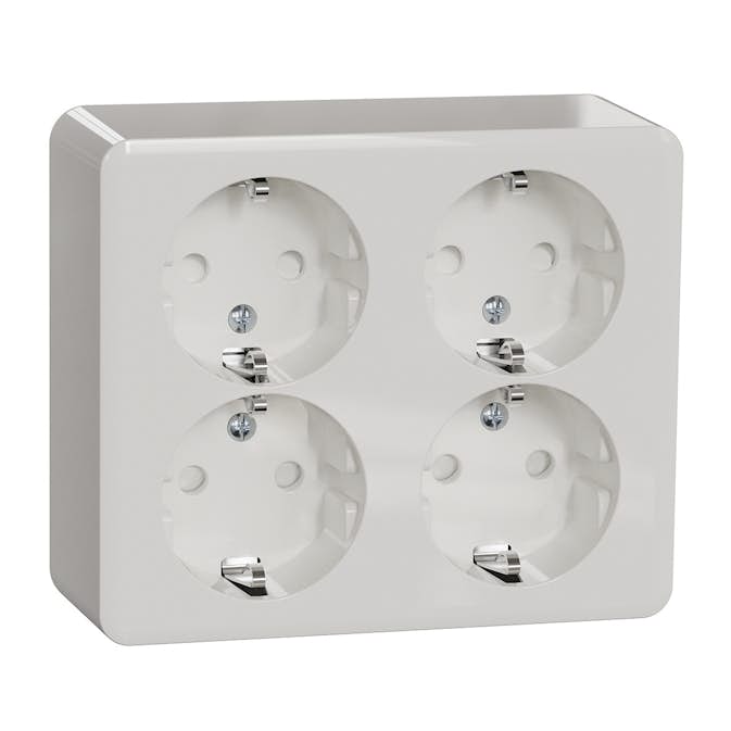 Vägguttag Schneider Electric Exxact 4-vägs